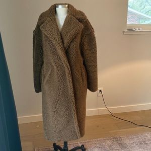 Mango full length teddy bear coat